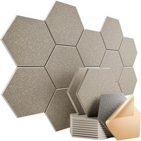 Pannello Acustico Esagonale in PET da 9mm, Multicolore, Personalizzabile, Autoadesivo, Piastrella Fonoassorbente in Poliestere per Decorazione di Casa, Studio e Ufficio