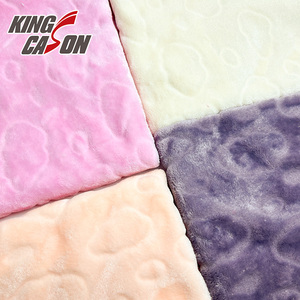 Kingcason Guarented qualità colorato Premium eco-friendly certificato OEKO-TEX goffrato tessuto in pile di flanella laterale per indumenti - Product Image 1