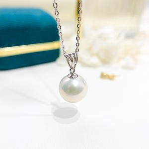 Pendentif en argent S925 avec perles rondes de 8 à 13 mm, collier en jade tendance à faire soi-même, pendentif accessoirisé avec support vide 30917 Accessoires - Product Image 3