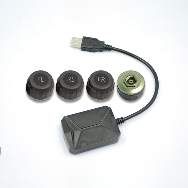 High Accuracy USB Car Tire Pressure System Temperature Display External TPMS Compatible with Android Car Radios Vehicles TPMS