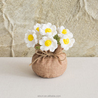 Stricken handgemachte gehäkelte Puff Daisy Lily Rose Sonnenblume Blume Topf Häkeln Topf Pflanze für Home Decor