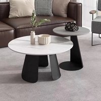 Vente chaude en gros carré rond noir marbre table café divers pieds en métal pour la maison chambre
