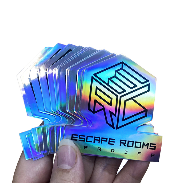 Custom Logo Sticker Durable UV Resist Weatherproof PVC Vinyl Holographic Die Cut Sticker Printing