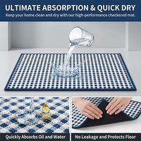 Tapis de salle de bain en gaufre personnalisé en gros, tapis de bain antidérapant style bohème pour la décoration intérieure.