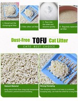 Échantillons Gratuits Vente en Gros Usine Litière pour Chat en Tofu de Thé Vert 100% Naturel Fortement Agglomérante et Écologique, Lavable aux Toilettes