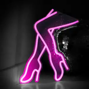 Customized Neon Electronic Sign Sexy Lady Girl Signs Face Led Body High Heel Naked Lady For Shop Party Advertisement