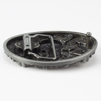 Boucle de ceinture personnalisée en alliage de zinc à tête ronde de 25 mm avec finition émaillée, styles western cowboy et punk rock pour ceintures