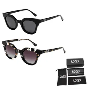 Wholesale Cat Eye Vintage Brand lunettes de soleil TAC Lens Polarized UV400 Acetate Sunglasses Men 2023