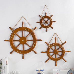 Mediterráneo Retro creativo <span class=keywords><strong>timón</strong></span> de madera maciza Barra de volante decoración del hogar adornos artesanales colgantes <span class=keywords><strong>timón</strong></span> - Product Image 2