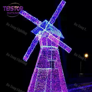 Décoration de Noël extérieure en forme de moulin à vent lumineux à LED, statue de moulin à vent illuminée - Product Image 6