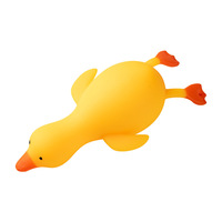 Jouet anti-stress en caoutchouc souple en forme de canard blanc, rempli de farine, en gros, emballé en boîte