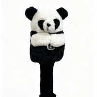 Funda para Palo de Golf y Gorra de Golf de Tela de Felpa de Panda, Promocional, Hecha a Mano, de Dibujos Animados, Bonita, con Diseño de Número Uno, Protección para la Cabeza del Palo