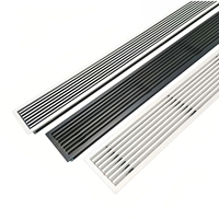 Grille de ventilation linéaire multi-tailles à simple déflection pour usage commercial (ventilation CVC)