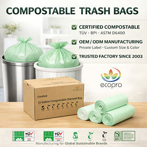 Sac <span class=keywords><strong>poubelle</strong></span> compostable et biodégradable Ecopro 10L pour compost domestique - Product Image 1