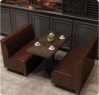 Ensemble de sièges de restaurant en cuir PU moderne avec table pour café, bistrot, bar, hôtel, usage commercial, durable et facile à nettoyer