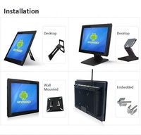 Monitor de pantalla táctil impermeable IP65, pantalla lcd con marco abierto de 12, 13, 15, 17, 19, 21 y 22 pulgadas, entrada de CC de 12V-24V