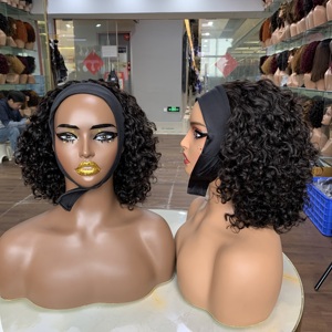 Headband <b>Wig</b> Human Hair,Womens Hair <b>Wigs</b>,SDD 12 Inches Nature Color Luxury Curl <b>Wig</b> Human Hair <b>Short</b> - Product Image 1