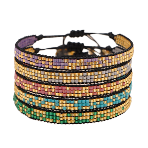 Perles de rocaille style bohème très tendance pour bracelet, bijoux faits main colorés Miyuki pour l'amitié, pour femme, bijoux dorés - Product Image 1