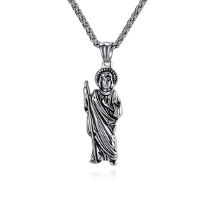 Colliers Pendentifs en Acier Inoxydable Hip Hop Religieux Saint Jude Jésus Catholique Chrétien Bijoux de Mode pour Hommes Femmes Vente en Gros - Product Image 2