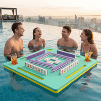 Fichas de Mahjong Flotantes Plegables Impermeables de Lujo - Juego de Mahjong Portátil Ecológico para Fiestas en la Piscina, Playa, Camping y Jardín