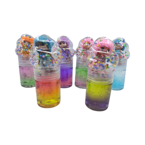 Kit de slime pour poupées, couleurs mélangées avec paillettes et têtes en mousse, slime cristallin, jouets anti-stress DIY, non toxique, extensible - Product Image 1