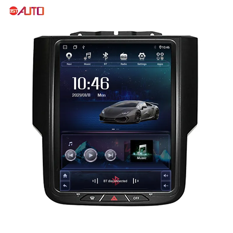 Tesla tarzı dikey ekran araba GPS navigasyon Android araba Video DVD OYNATICI Dodge RAM 2013-2018 için araba radyo