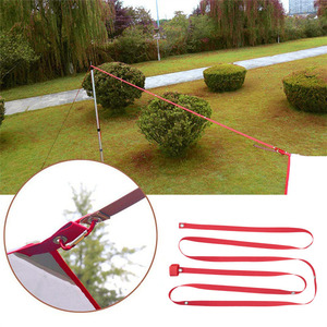 Oxford Outdoor Camping Rope With Carabiners <b>Red</b> Black Khaki Military Green <b>Tent</b> Tarp Extension Belt Survival Tools - Product Image 4