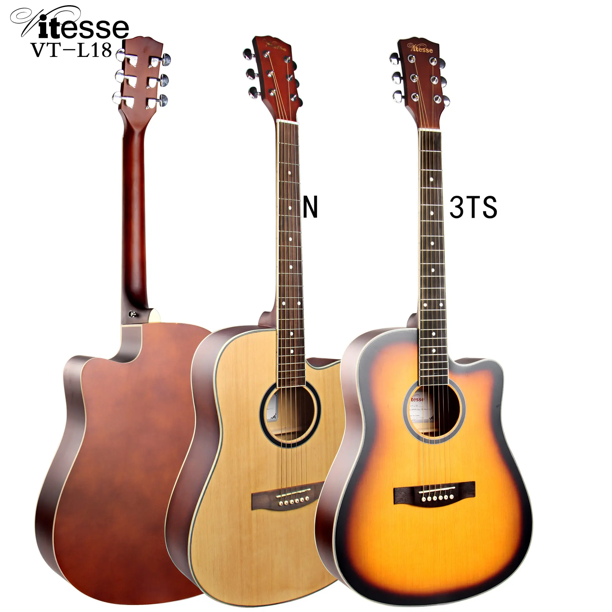 Giá rẻ âm thanh tốt vân sam đầu người mới bắt đầu Guitare satin hoàn thành 41 inch Điện Acoustic Guitar Kit với Pickup và Gig Túi