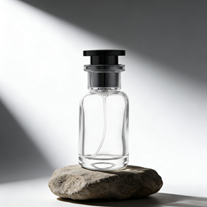 Flacon <span class=keywords><strong>de</strong></span> parfum en <span class=keywords><strong>verre</strong></span> cylindrique rechargeable, vaporisateur <span class=keywords><strong>de</strong></span> luxe, emballage cosmétique vide, 50 ml - Product Image 1