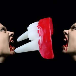 Cosplay Vampire Dentures <b>Vinyl</b> Toy Halloween Terrifying Accessories Props Decoration Beweglich - Product Image 2