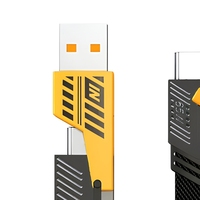 Kabel Data Ponsel Robot 4-in-1 Anyaman Kepang 65W Pengisian Daya Super Cepat untuk Tipe-C & untuk