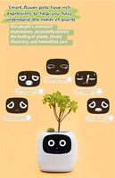 Izafira FENGKUI Pot de fleurs intelligent, pot de plante robotisé alimenté par l'IA, 7 capteurs intelligents, 49 expressions, écran LCD, contrôle par application, jaune