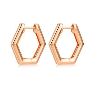 Pendientes hexagonales chapados en oro de 18 quilates minimalistas para Milskye INS delicados de alta calidad al por mayor nueva tendencia fabricantes de joyería - Product Image 3