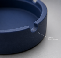 Cendrier rond en silicone moderne et portable avec logo personnalisé, qualité alimentaire, résistant à la chaleur, incassable, vente en gros, cadeau promotionnel, bar
