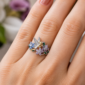 Anello con Ali d'Angelo Colorate per Donne, Gioiello da Dito Creativo in Stile Europeo e Americano - Product Image 2