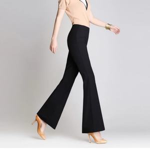 Nouveau pantalon droit taille haute d'automne, coupe décontractée et ample, jambes larges, taille élastique, effet anti-boulochage - Product Image 5