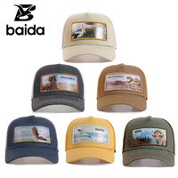 Gorra Trucker de Lona 100% Algodón con Malla, Serie Animales de Granja, Unisex, con Logotipo Personalizado Bordado, Moda Popular, Venta al por Mayor