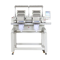 FT-CT1202HSS Informatisé multifonction deux double 2 tête cap plat T-shirt machine de Broderie De sequin pour boutique de design