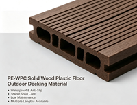Revêtement de terrasse en composite bois-plastique (WPC) PE solide haute densité pour projets commerciaux extérieurs de villas et d'hôtels