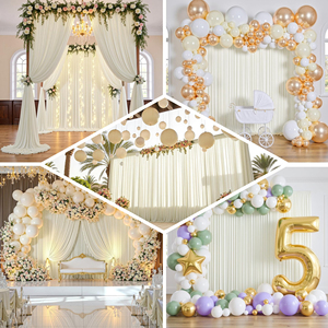 Tende Decorative di Alta Qualità da 63 Pollici in <span class=keywords><strong>Bianco</strong></span> <span class=keywords><strong>e</strong></span> Nero per Chiesa, Matrimoni, Eventi <span class=keywords><strong>e</strong></span> Feste, con Fiocco <span class=keywords><strong>Rosa</strong></span> - Product Image 2