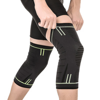 Genouillère élastique de soutien, bandage de compression, genouillères longues pour le volleyball, genouillère en silicone noir, meilleur genouillère de sport