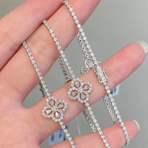 Pulsera Xinfly PT950 de Platino con Diamante Natural en Forma de Trébol de 4 Hojas, Perfecta para Uso Diario y Ocasiones Formales, Regalo de Aniversario - Product Image 1