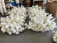 Centro de Mesa Floral Artificial Blanco y Verde, Arreglo de Flores de Hortensia y Lirio de Seda, Decoración para Banquetes de Boda, Mesas de Hotel y Eventos