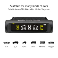 Système d'alarme de sécurité solaire TPMS pour voiture, installation facile, 4 capteurs extérieurs, chargeur USB, TPMS