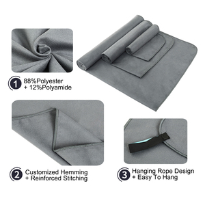 Groothandel op maat gemaakte logo bedrukte snel drogende gerecycleerde microvezel suède strand-, sport- en gymhanddoeken met logo - Product Image 2