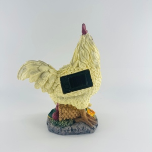 カスタムメイドのソーラーLED樹脂製装飾イースターヘン像、鶏の耐水性ガーデン彫刻 - Product Image 6