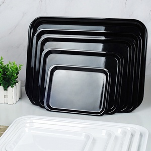 Großhandelspreis Catering Kunststoff Melamin Speiseteller Schwarz Serviertabletts - Product Image 1