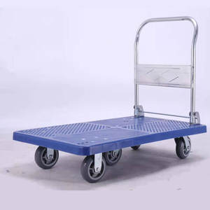 60*90 लोड हो रहा है 300 kg प्लास्टिक बिक्री के लिए मंच उपकरण ट्राली तह गाड़ी - Product Image 3