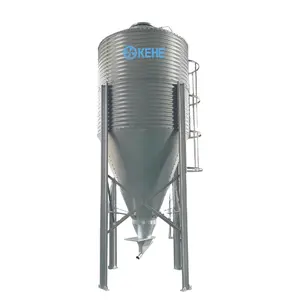 Quelle Fabrik Geflügelfarmen automatische Fütterung Silo Hühner haus Stahl Trichter Silo für landwirtschaft liche Fütterung system