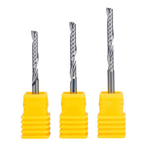 HUHAO सीएनसी लकड़ी राउटर बिट्स एक बांसुरी सर्पिल ठोस कार्बाइड एंड मिल ऐक्रेलिक 2283 के लिए सिंगल बांसुरी मिलिंग कटर - Product Image 2